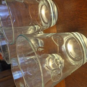 Libbey embossed clear leaves set of 4 lowball rocks glasses, 12 oz.